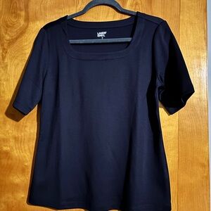 Lands' End Women's Navy Short Sleeve Top